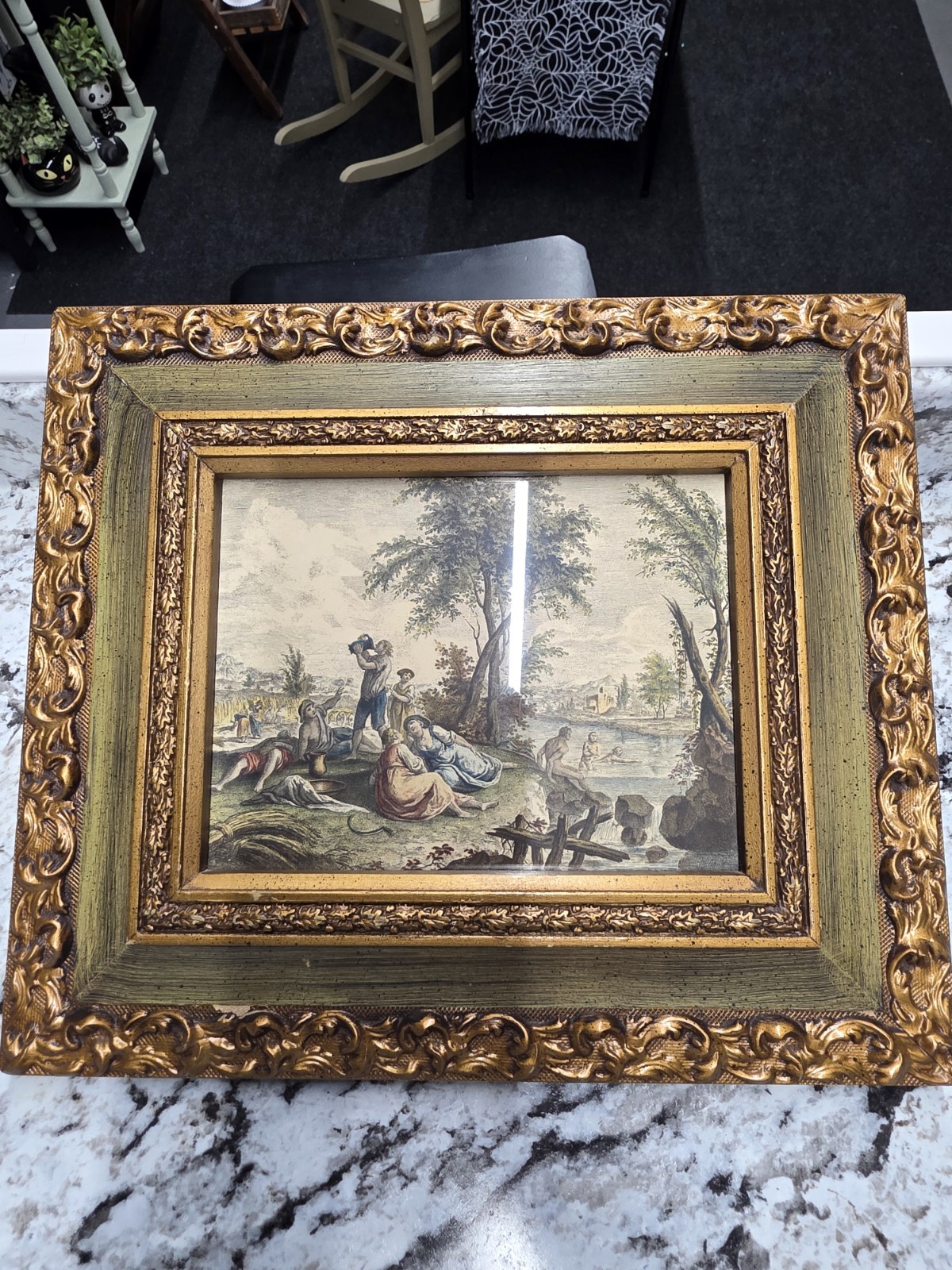 Antique 18th Century Hand-Colored Engraving – “July” by Bartolozzi