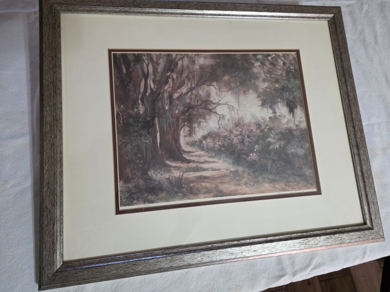 SET OF 2 MARY BERTRAND Signed/Numbered Framed w/glass Prints “Bridge” & “Shadow”