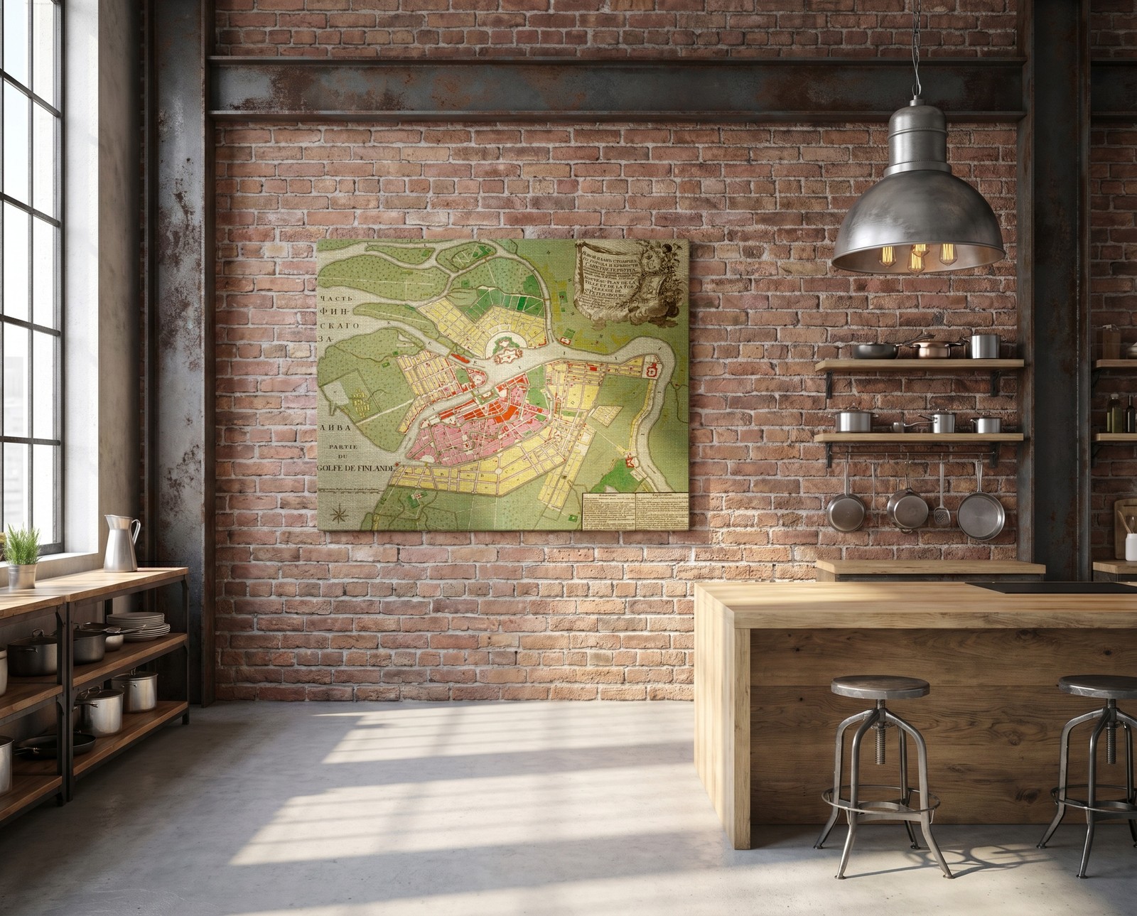 Vintage Maps – St Petersburg Russia – Art Print on Paper or Canvas