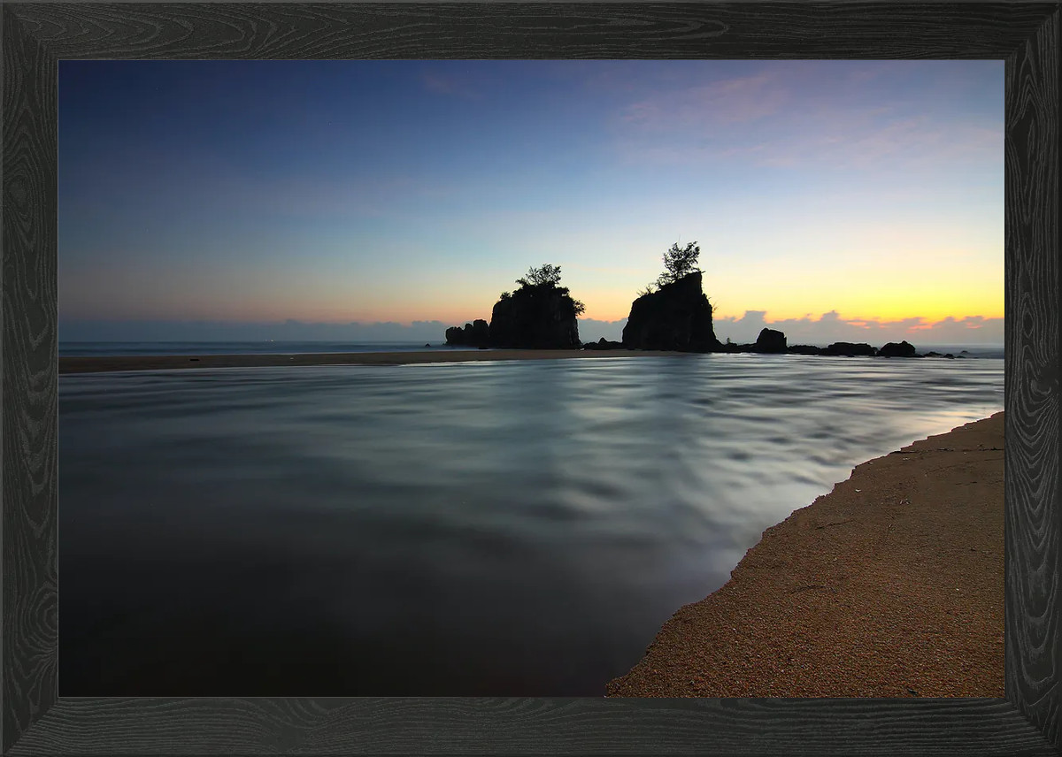 blue water color tree Framed Wall Art Poster Canvas Print Picture