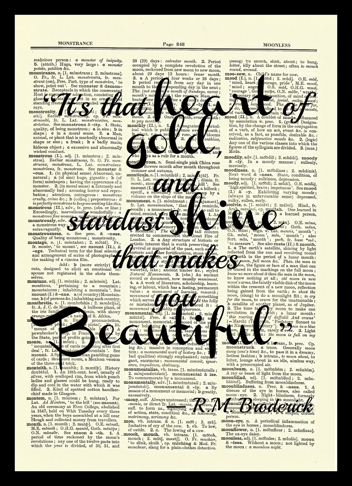 Strong Girl Quote Dictionary Art Print Book Picture Poster Inspirational Gift