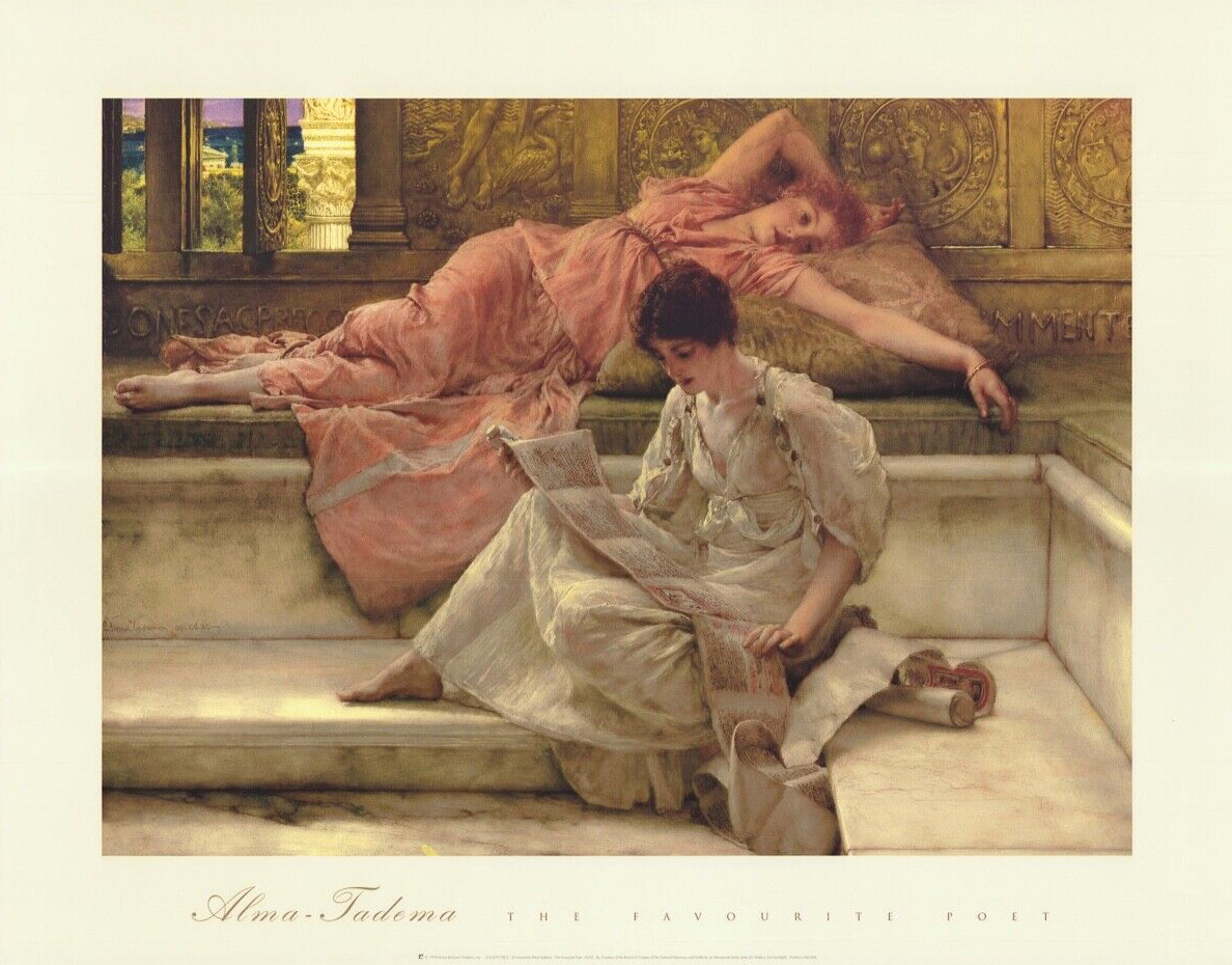 Sir Lawrence Alma Tadema The Favourite Poet 22×28 in