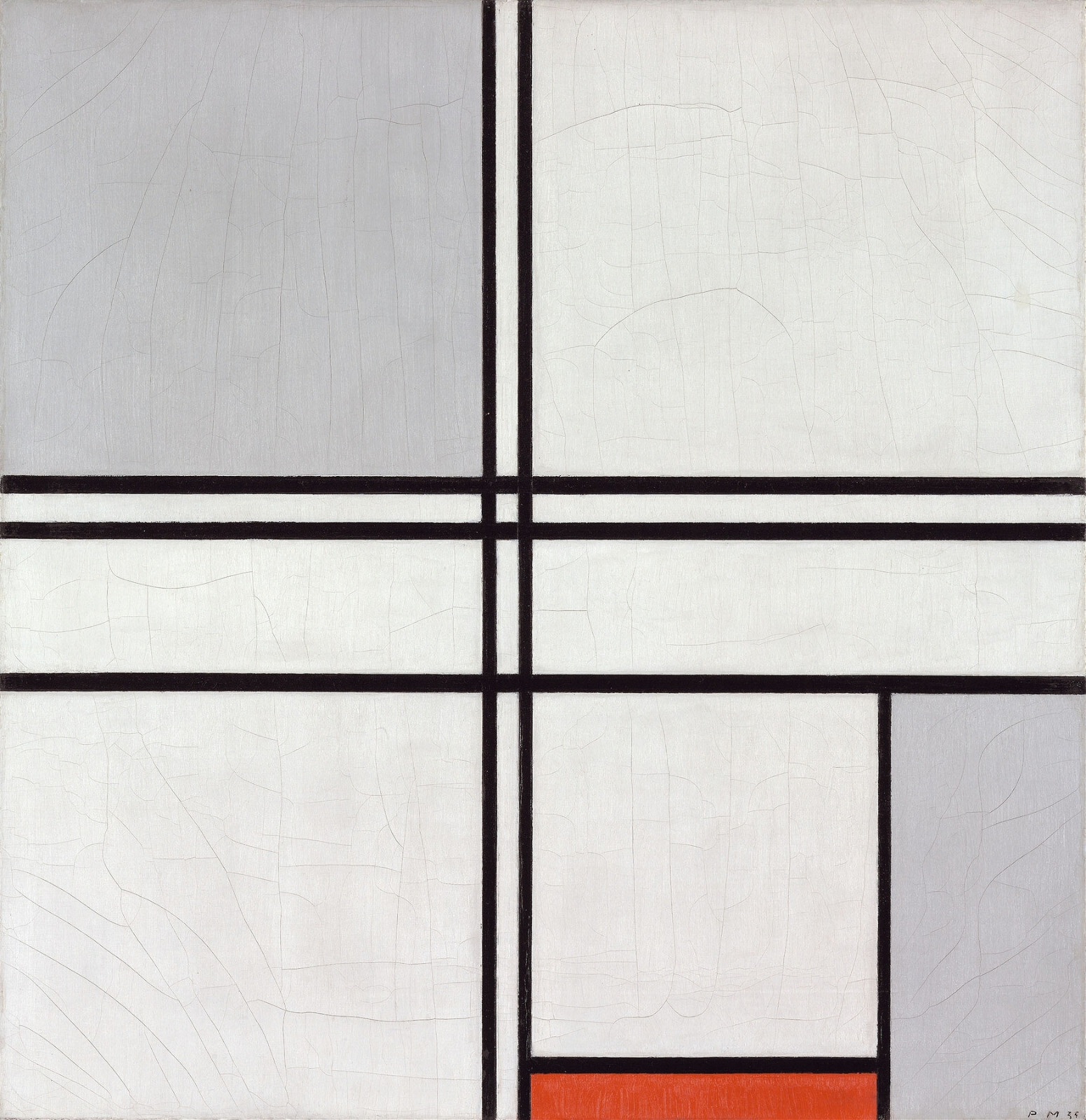Piet Mondrian: Composition (No. 1) Gray-Red Archival Quality Fine Art Print