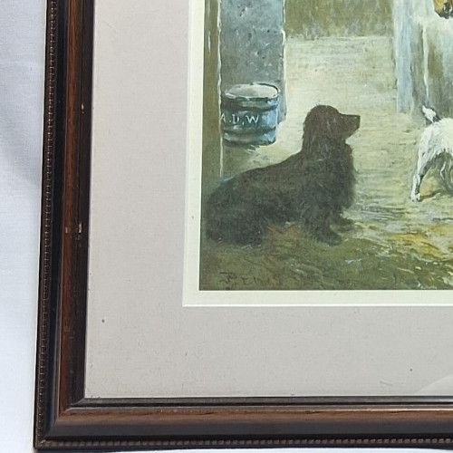 Vtg. John Emms – “In The Company Of Friends” Reproduction Horse & Dog Print Pic