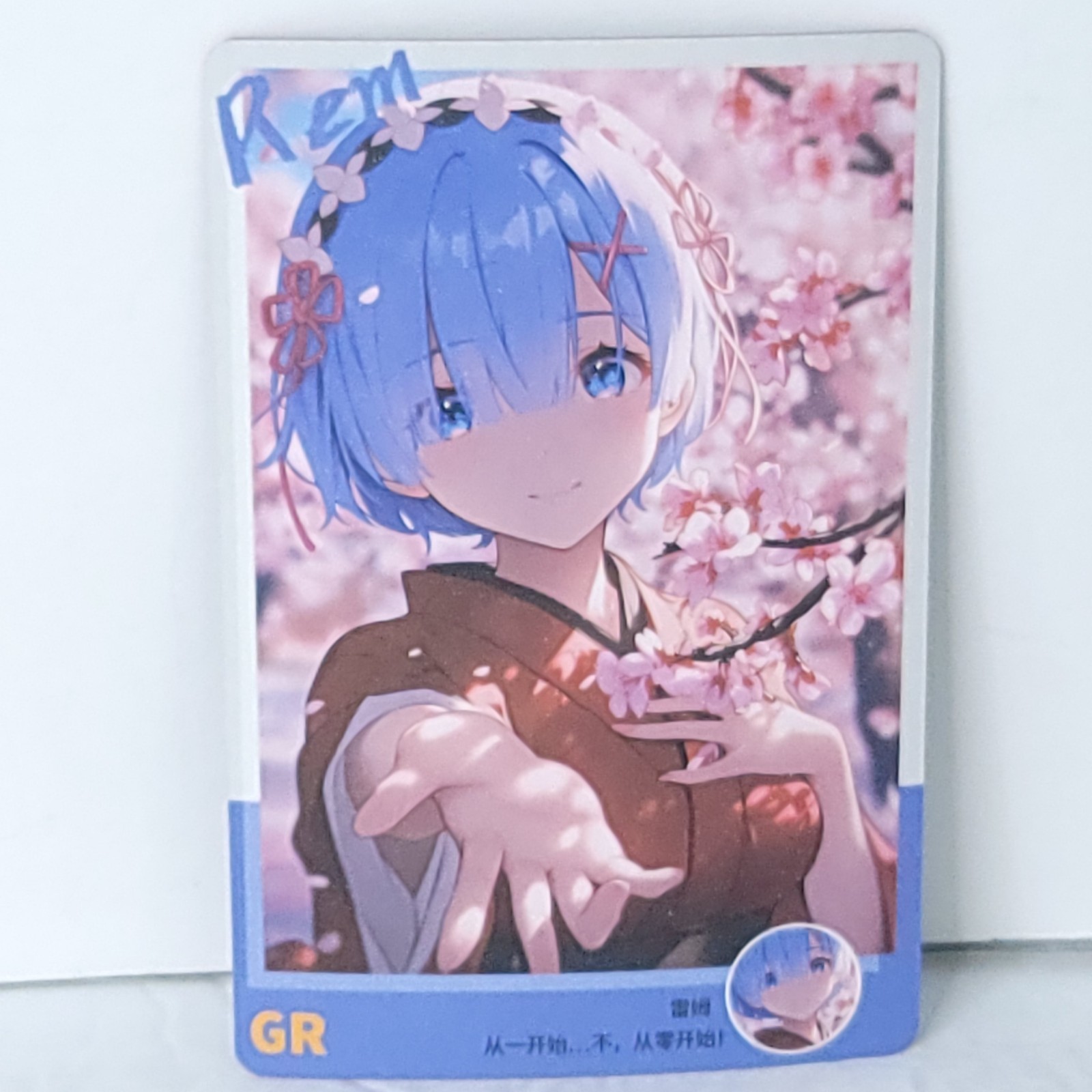 Rem Floral Kimono Premium Waifu Card Anime Girl Art Oversized Board A6