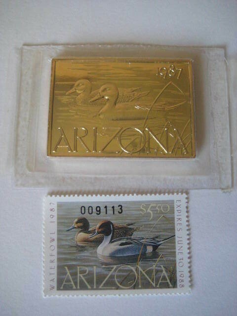 1987 First of State Arizona Duck Stamp Print Medallion Edition Signed and Number