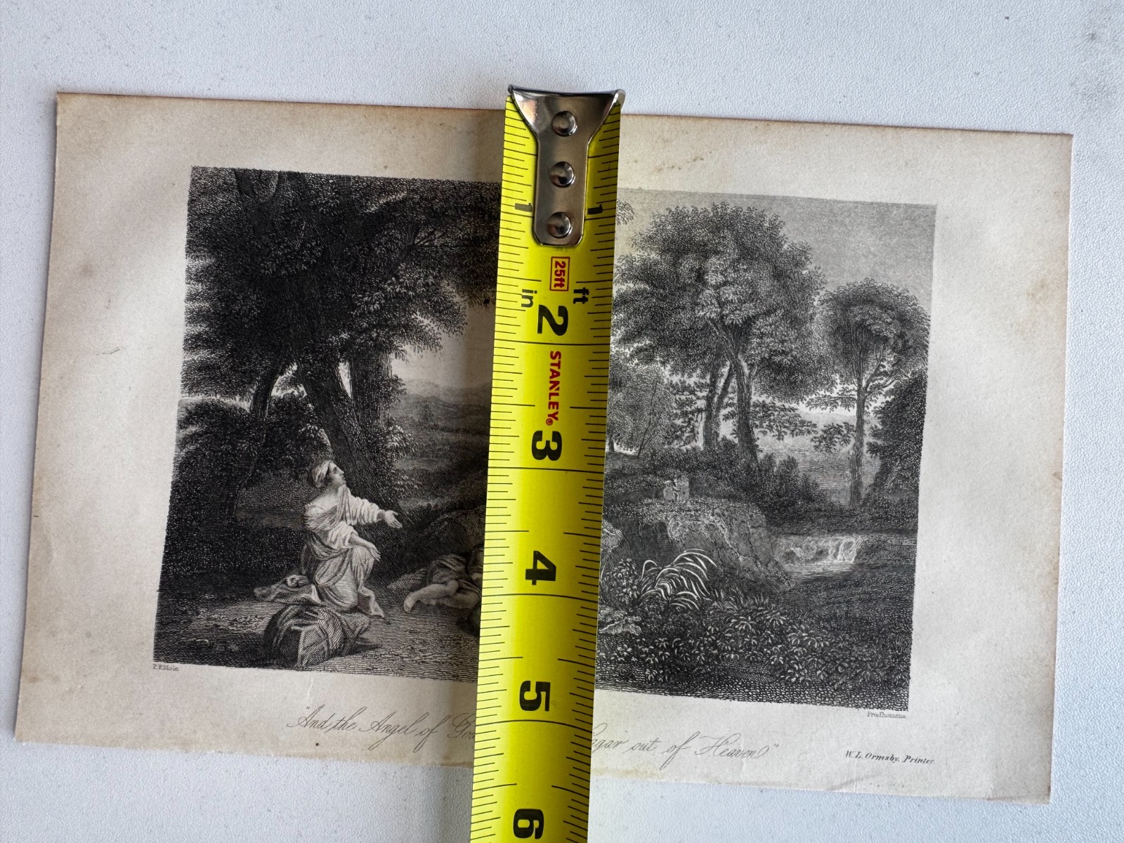 Egyptian Handmaid Hagar in the Desert Genesis 21:17 – 1856 Engraving W.L. Ormsby