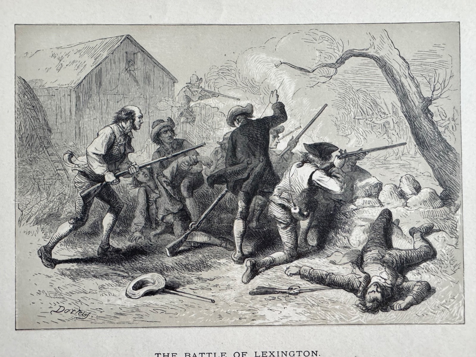 Felix O.C. Darley “Battle of Lexington” Antique 2-Color Engraving c.1860s