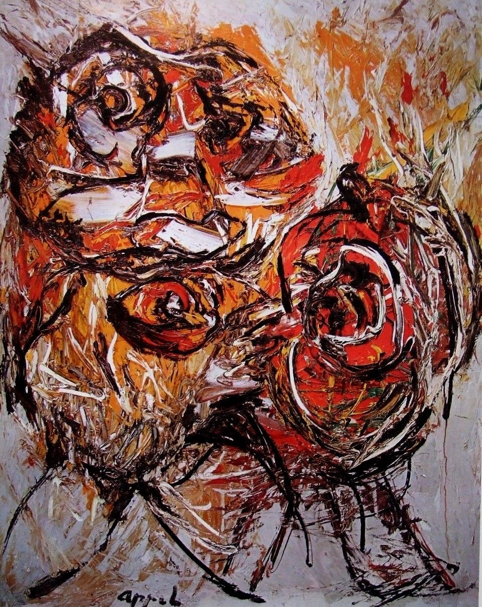 KAREL APPEL mounted vintage repro print 16 x 12″ XXe Siècle 1965 COBRA X25104