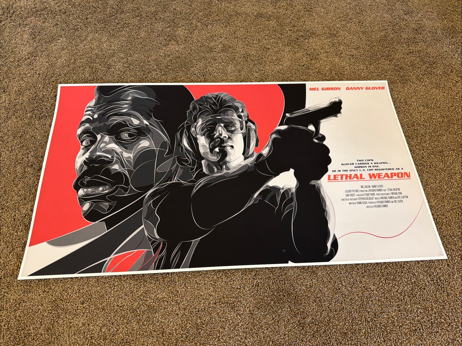 Lethal Weapon Mel Gibson Danny Glover Art Print Movie Poster Mondo Joe Vetoe