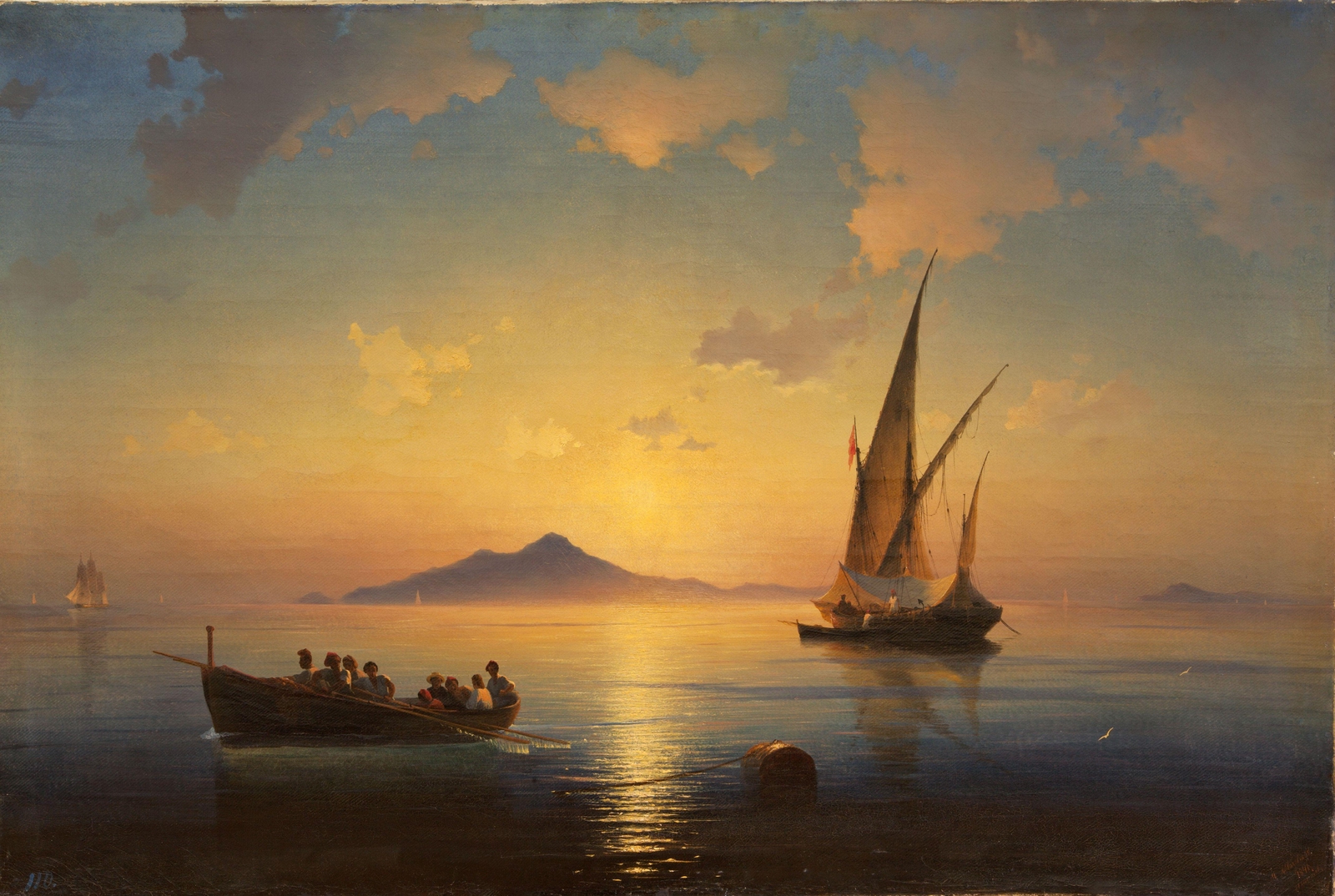 Art Giclee Printed Oil Painting Ivan Aivazovsky The Bay of Naples Home Canvas