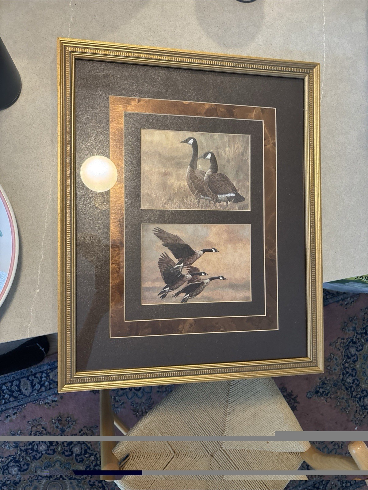 Framed Goose Prints 22”x17” Decor