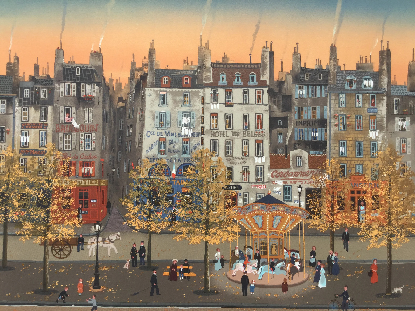 Michel Dealcroix Lithograph Art ” Le Manege “