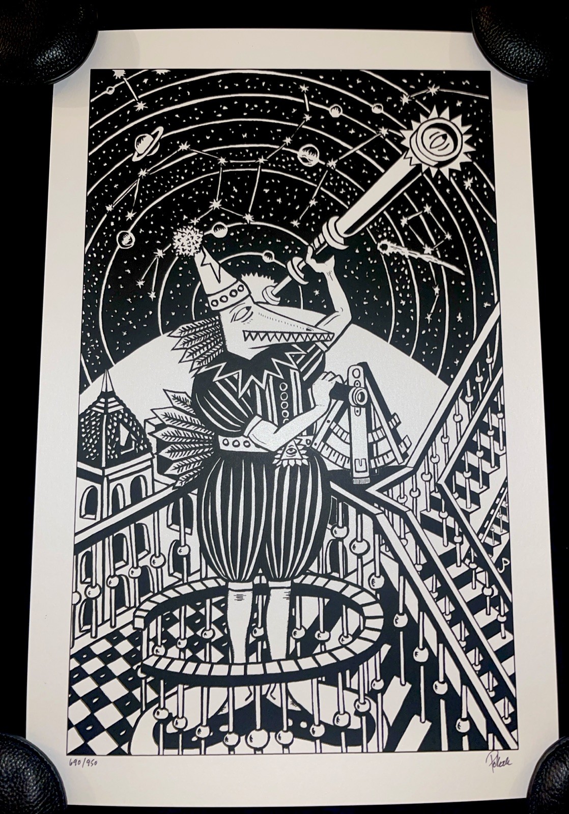 Jim Pollock Neo the Astronomer Line Art Print Poster Phish Deep Space 2001 13×20