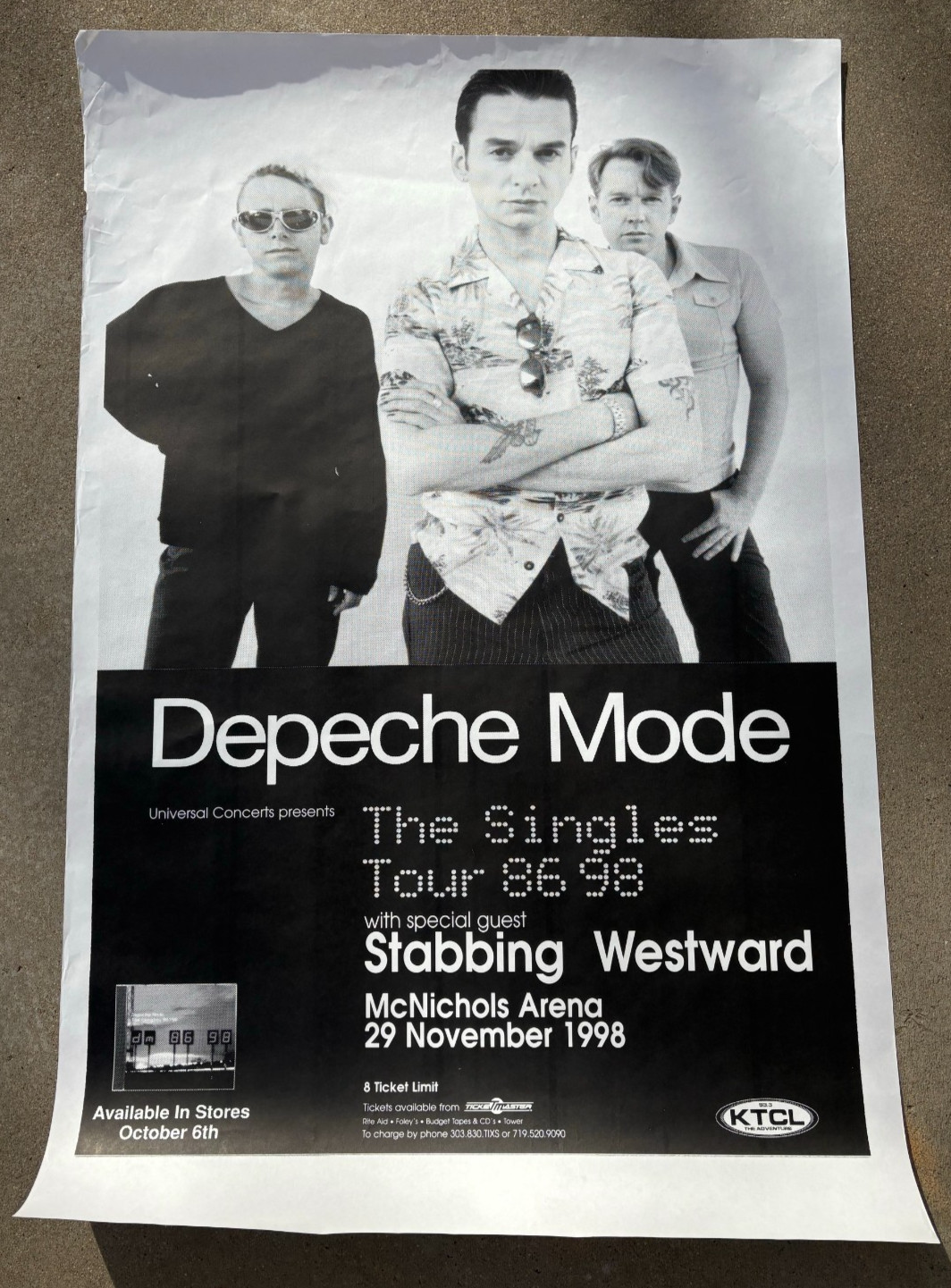Depeche Mode w Stabbing Westword McNicols Denver, Colorado Concert Poster