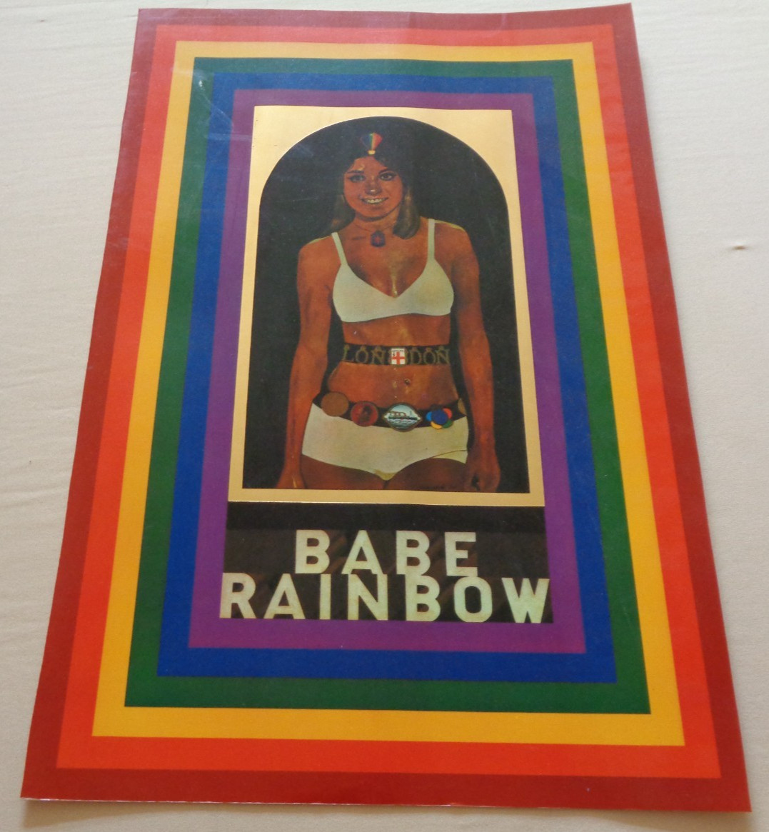 Babe Rainbow by Peter Blake Gold Foil Art Poster 1978 Beautiful Woman Lady Icon