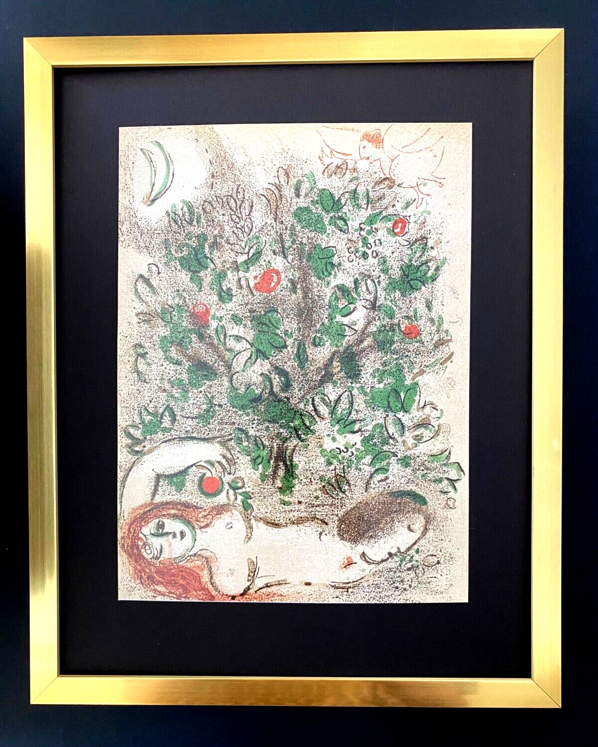 MARC CHAGALL + 1975 BEAUTIFUL PRINT FROM THE BIBLE + FRAMED