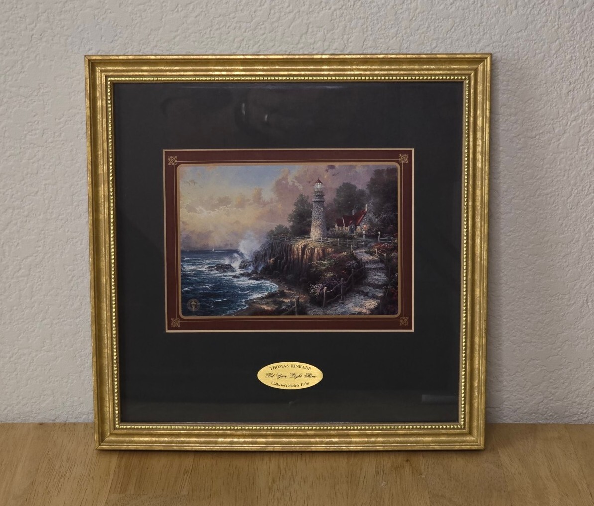 Vintage Thomas Kinkade Let Your Light Shine Collectors Society 1998 COA 11×11
