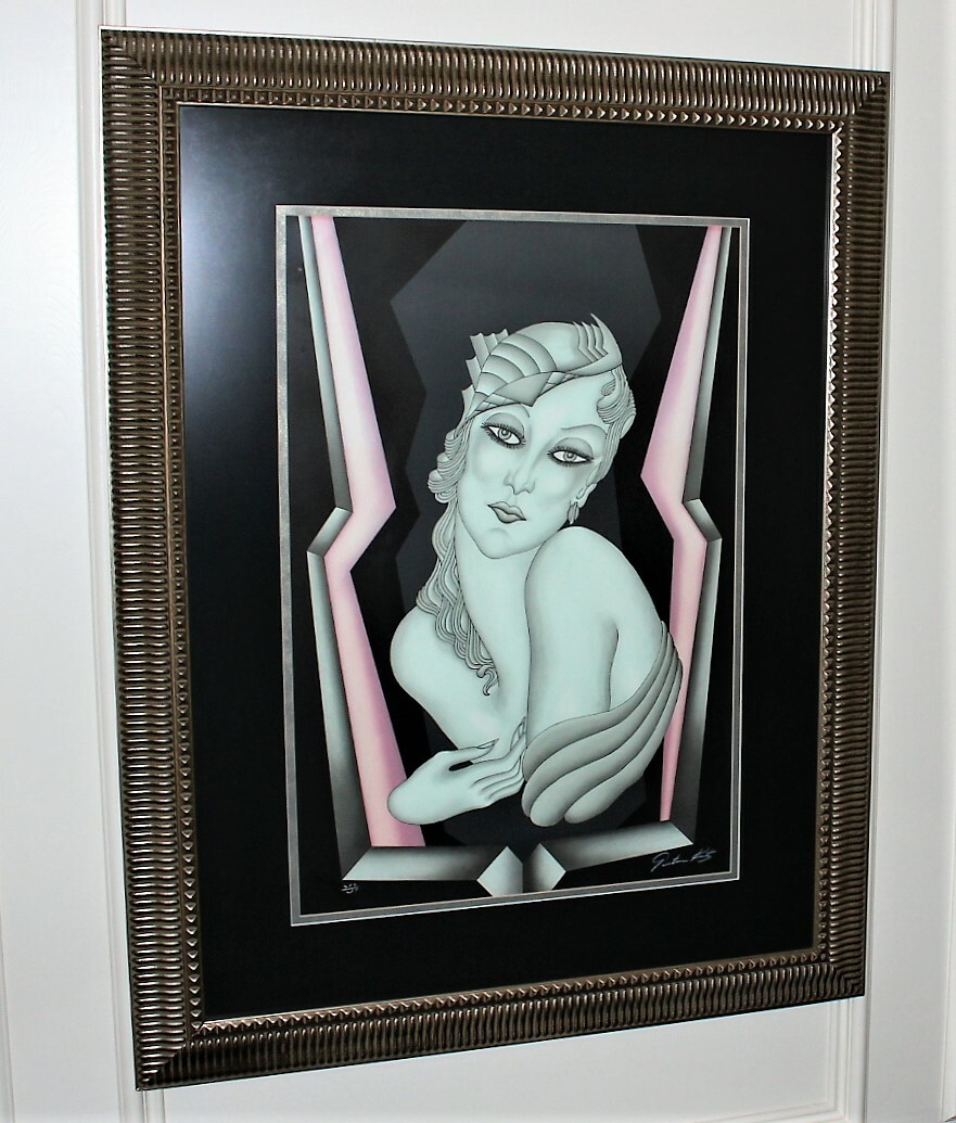 Gustave Kaitz Art Deco Gatsby Girl Signed Limited Edition Lithograph 273/275