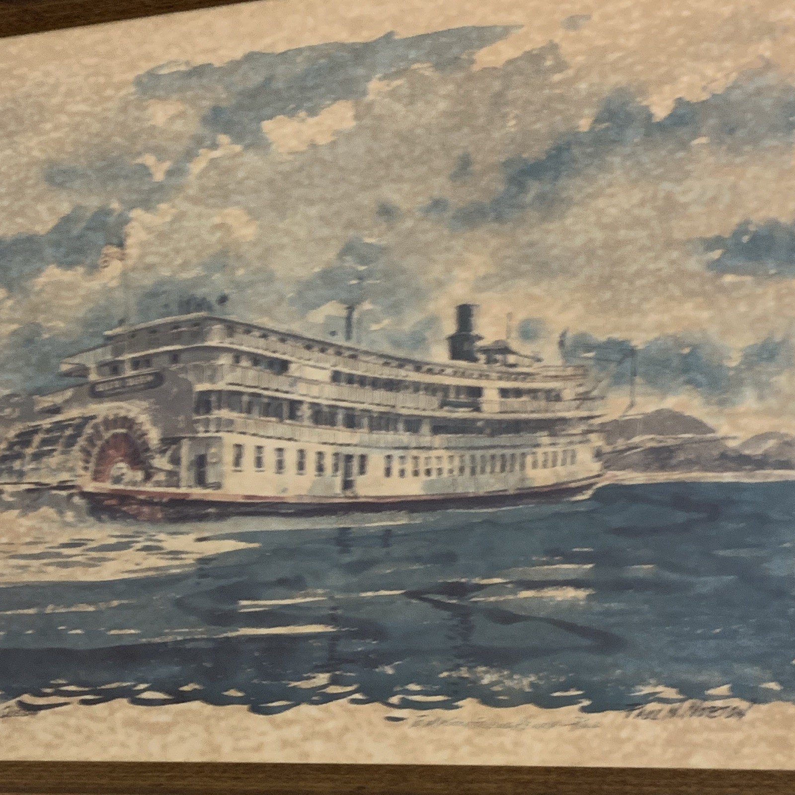 Paul N. Noeltner Signed Framed Delta Queen Riverboat Print Realism Landscape