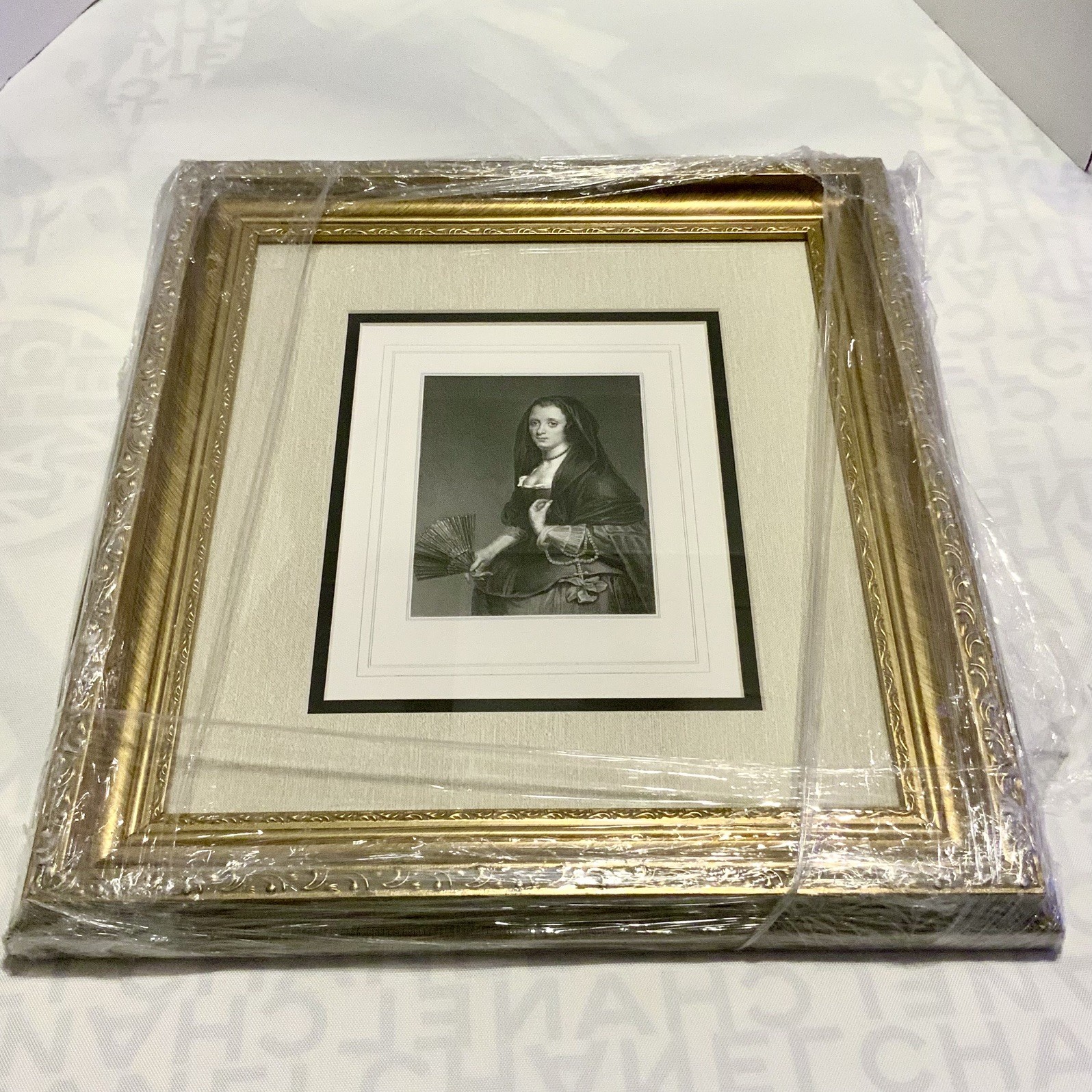 RARE Excellent Diego VELAZQUEZ 1800s Engraving “Lady with a Fan” Matted Framed