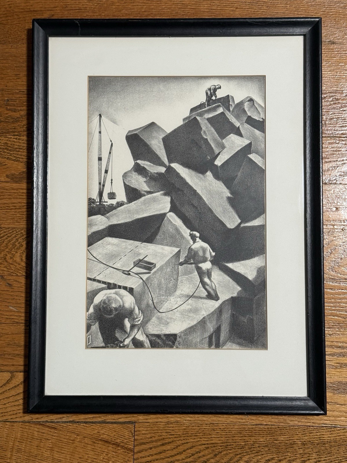 Louis Lozowick (1892-1973) Lithograph “Granite For Monuments” Framed Print