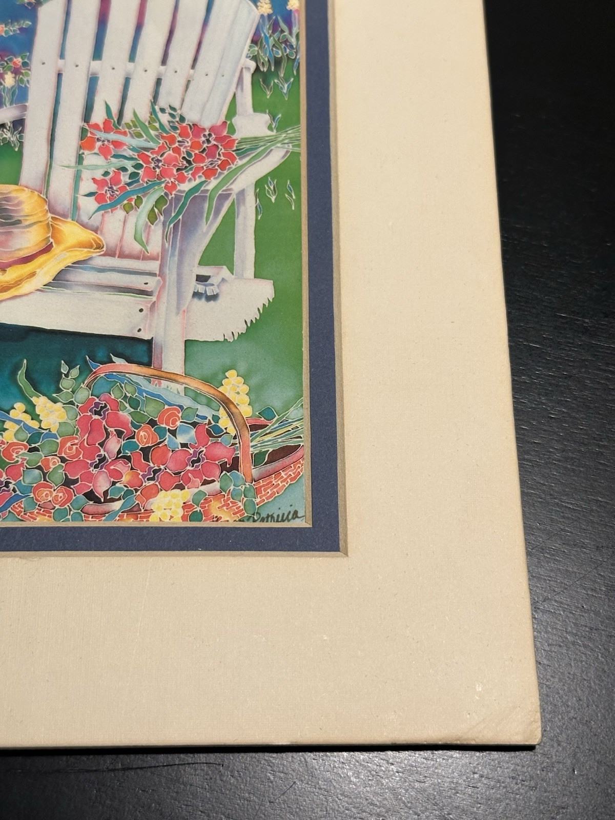 Donna Elias “Porch Chair One” Matted Note Card Art Print – Adirondack Garden