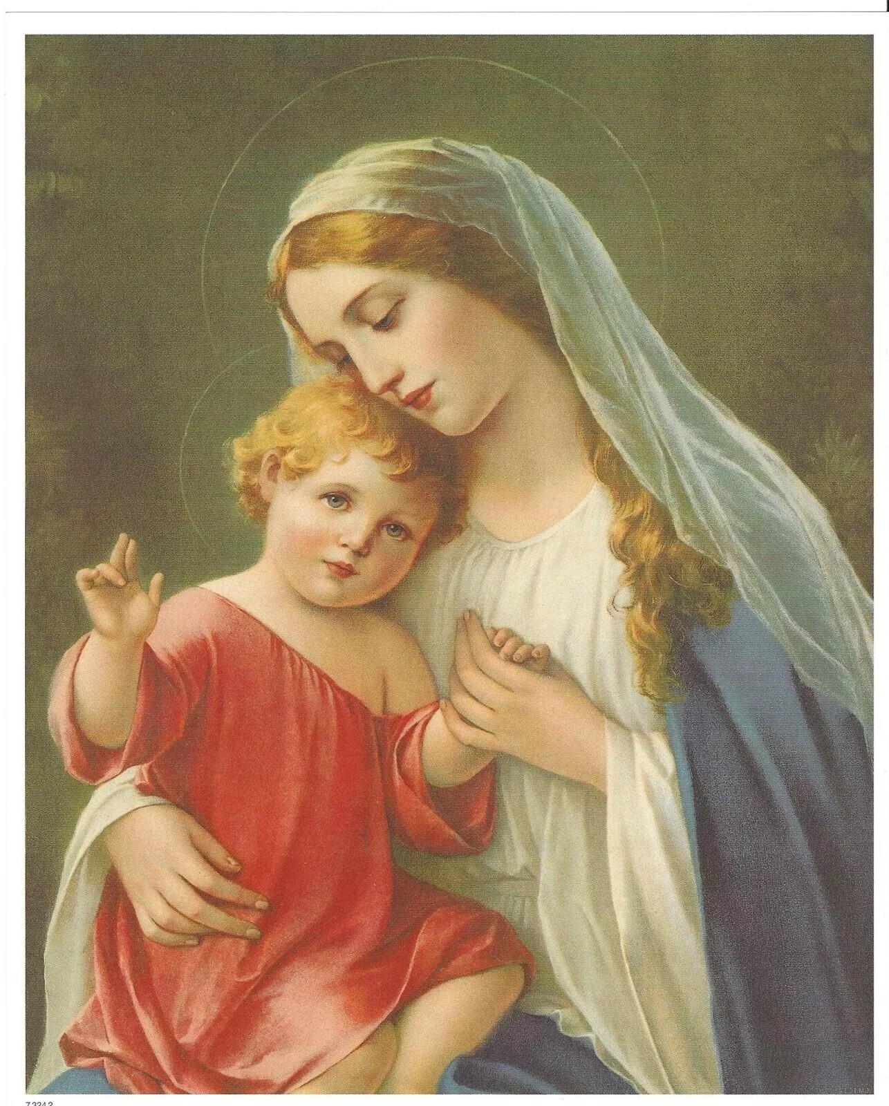 Catholic picture Virgin Mary holding Baby Jesus Ultra Premium 8 x 10 inch PRINT