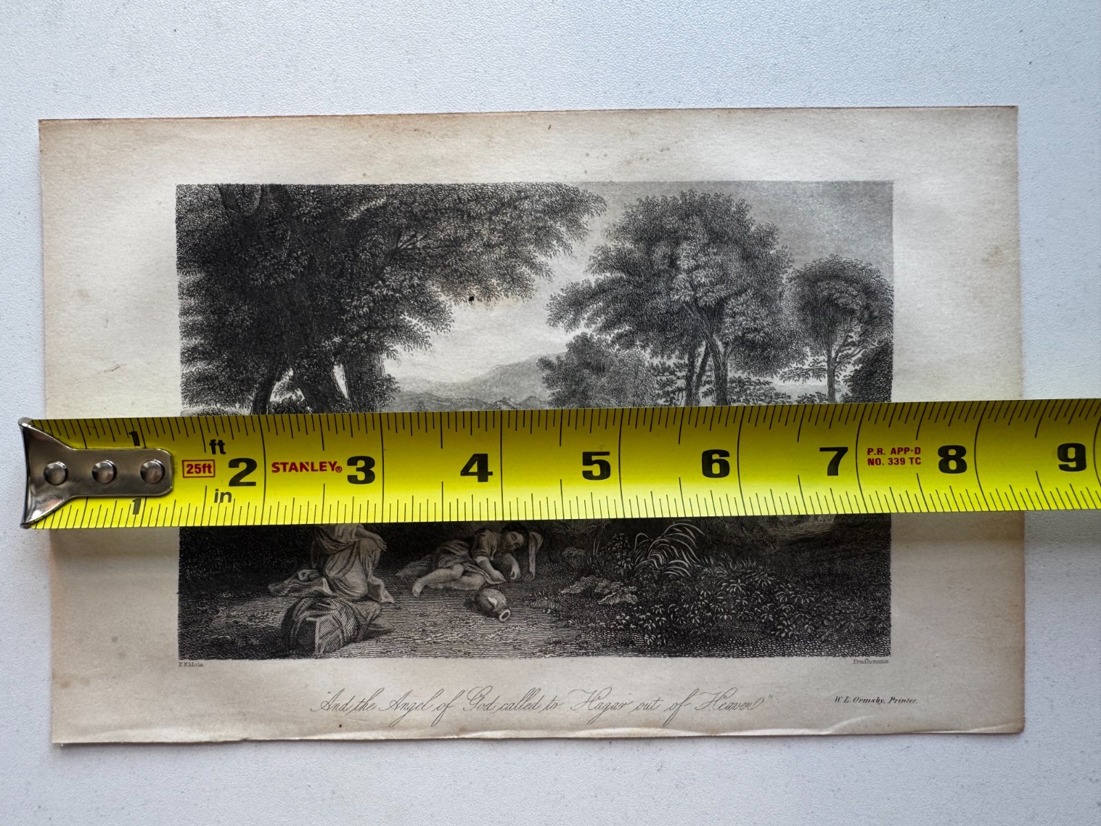 Egyptian Handmaid Hagar in the Desert Genesis 21:17 – 1856 Engraving W.L. Ormsby