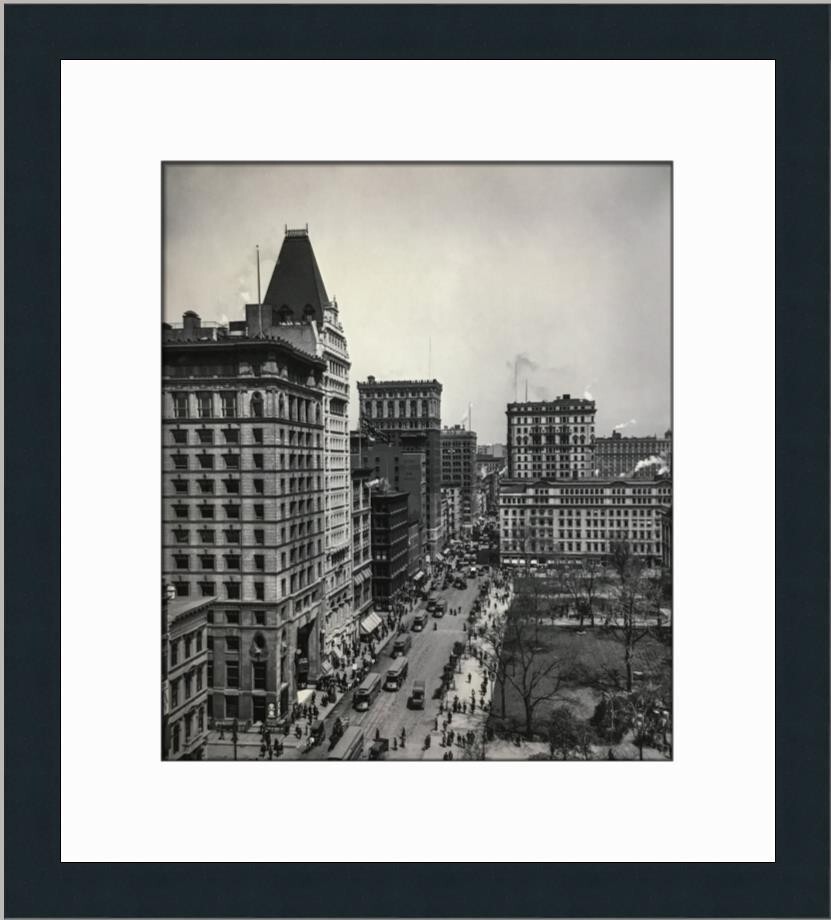 NY 1903 View of National Shoe and Leather Bank Custom Framed Print
