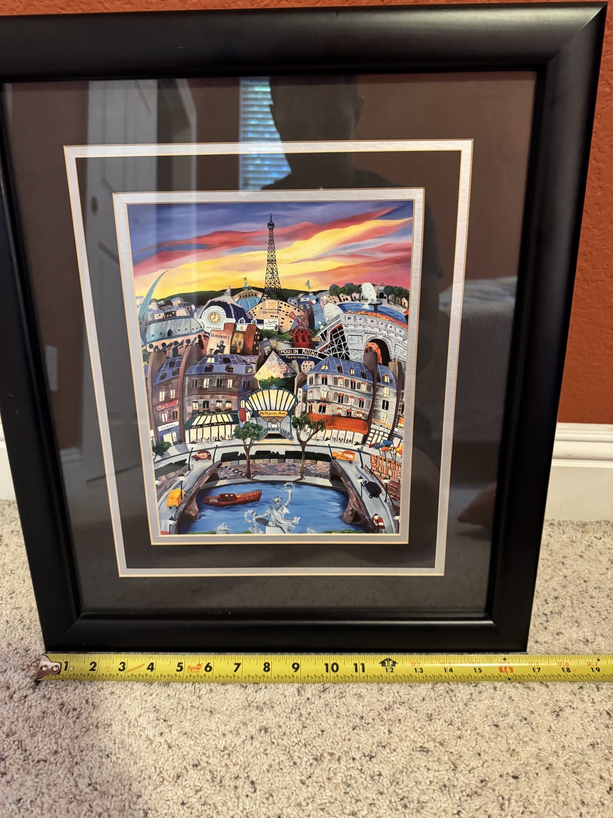 April in Paris 17×20 frame Black Wood double matted Art Print by Linnea Pergola