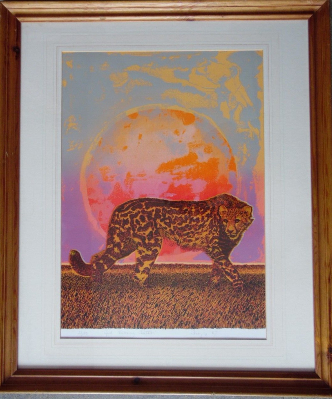 Good Evening Cheetah LE Signed by T. Sharp 87 Big Cat Wildlife Original