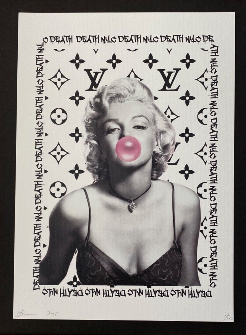 DEATH NYC Hand Signed LARGE Print Framed 16x20in COA POP ART MARILYN #