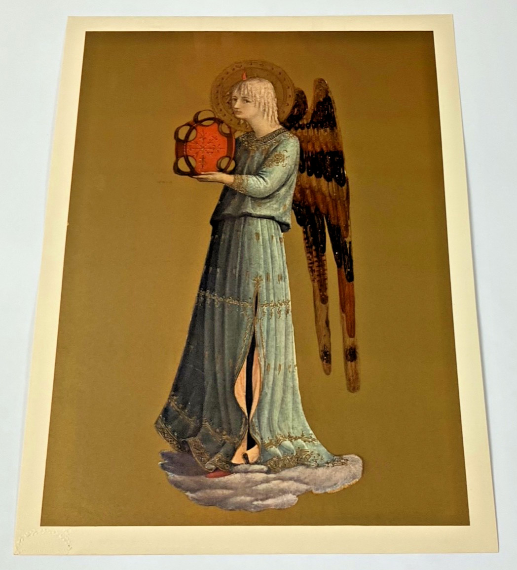 1940’s Angel Art Print Roberto Hoesch Italy Angelo Musicante by Beato Angelico