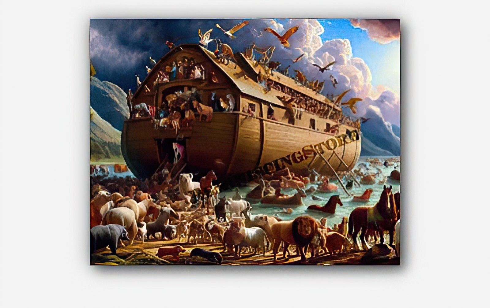 Animals are going into Noah’s Ark in the style of Jan Brueghel Art #1 Reprint