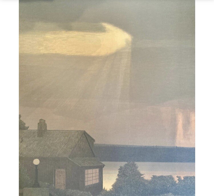 Original Russell Chatham print Puget Sound In Late Afternoon Signed And Numbered