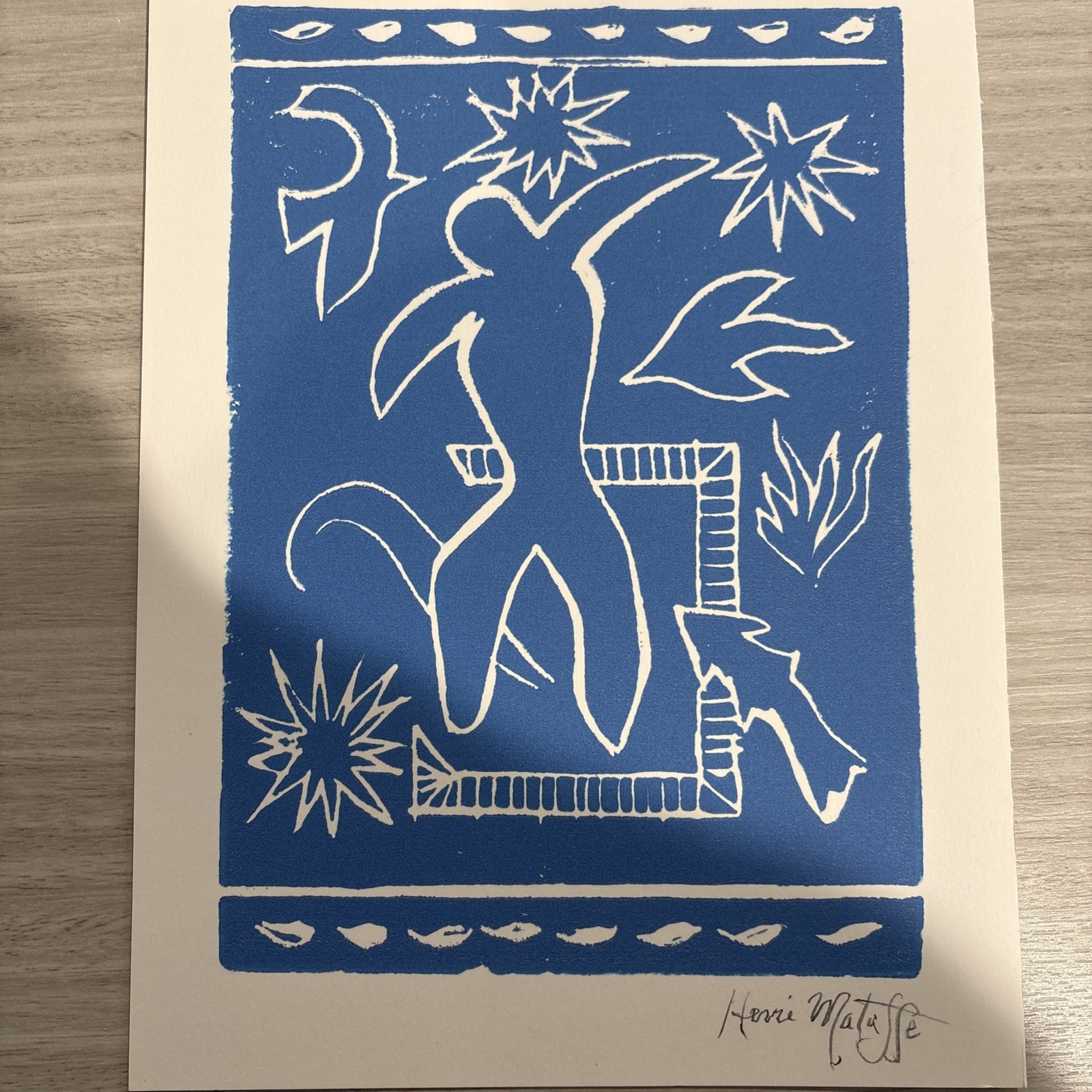 Henri Matisse Hand Signed Ltd Edition Print “Joyful Man” with COA (unframed)