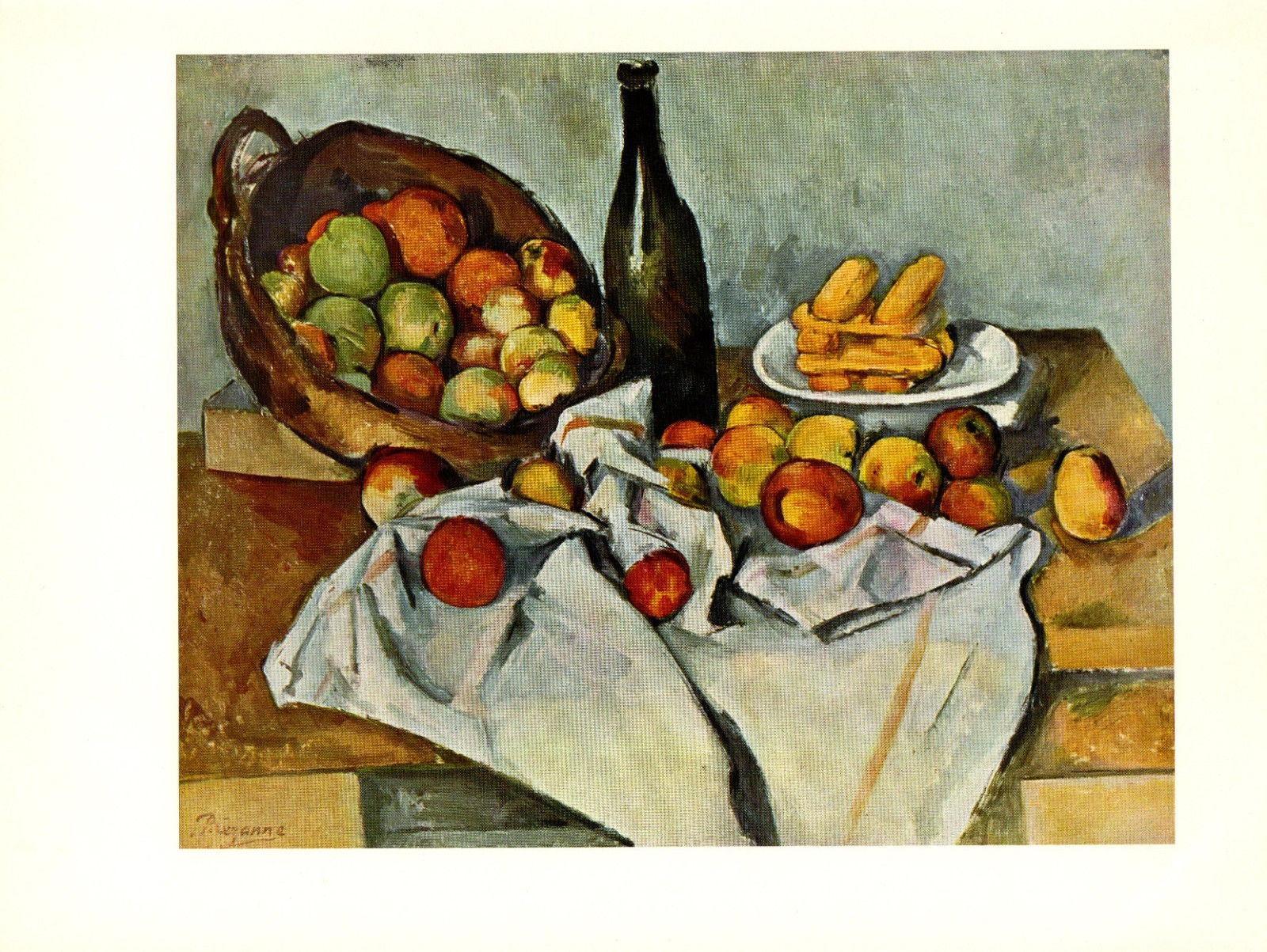 1963 Vintage CEZANNE “STILL LIFE WITH BASKET OF APPLES” offset Art Lithograph