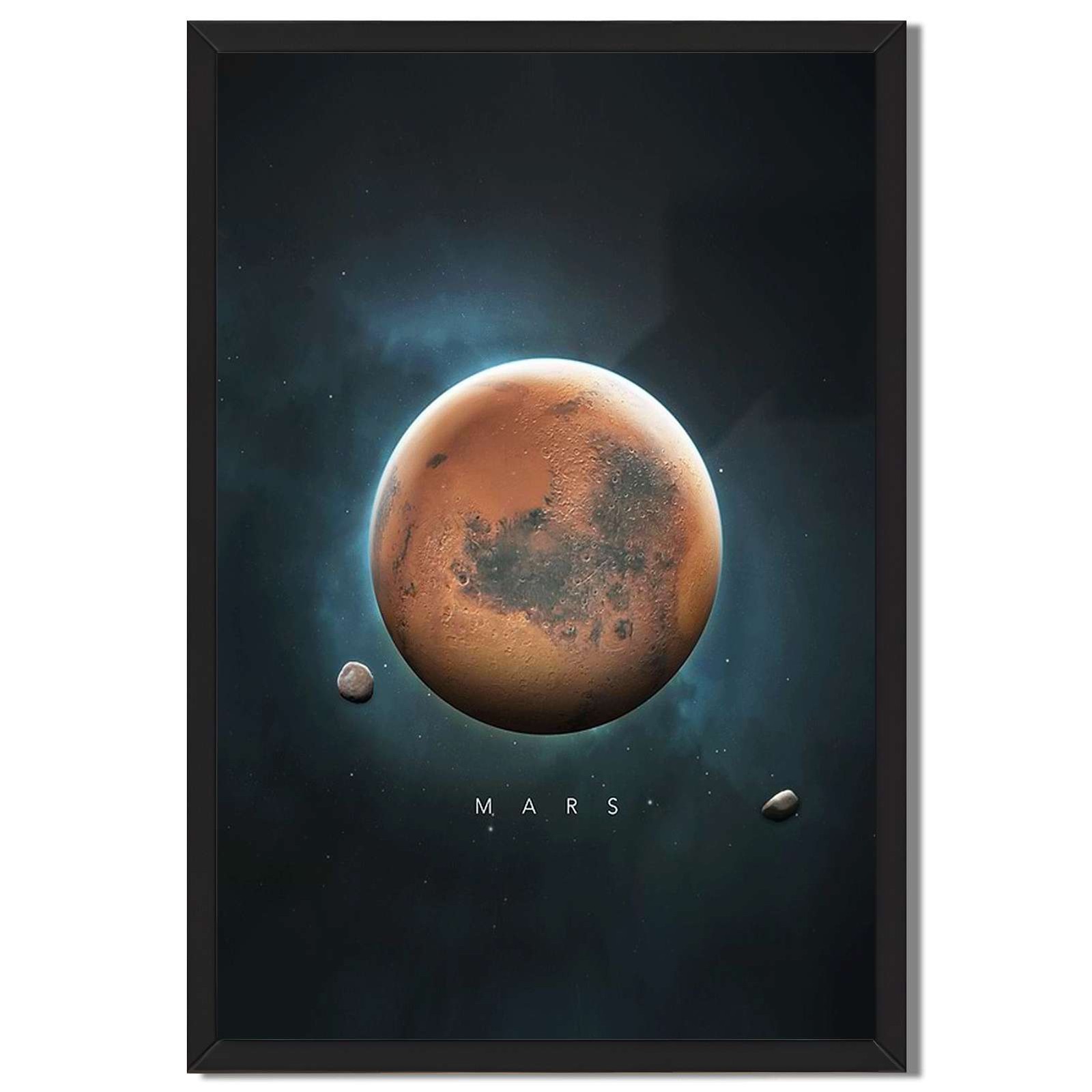 Mars Planet Space Art Framed Canvas Print Modern Wall Decor