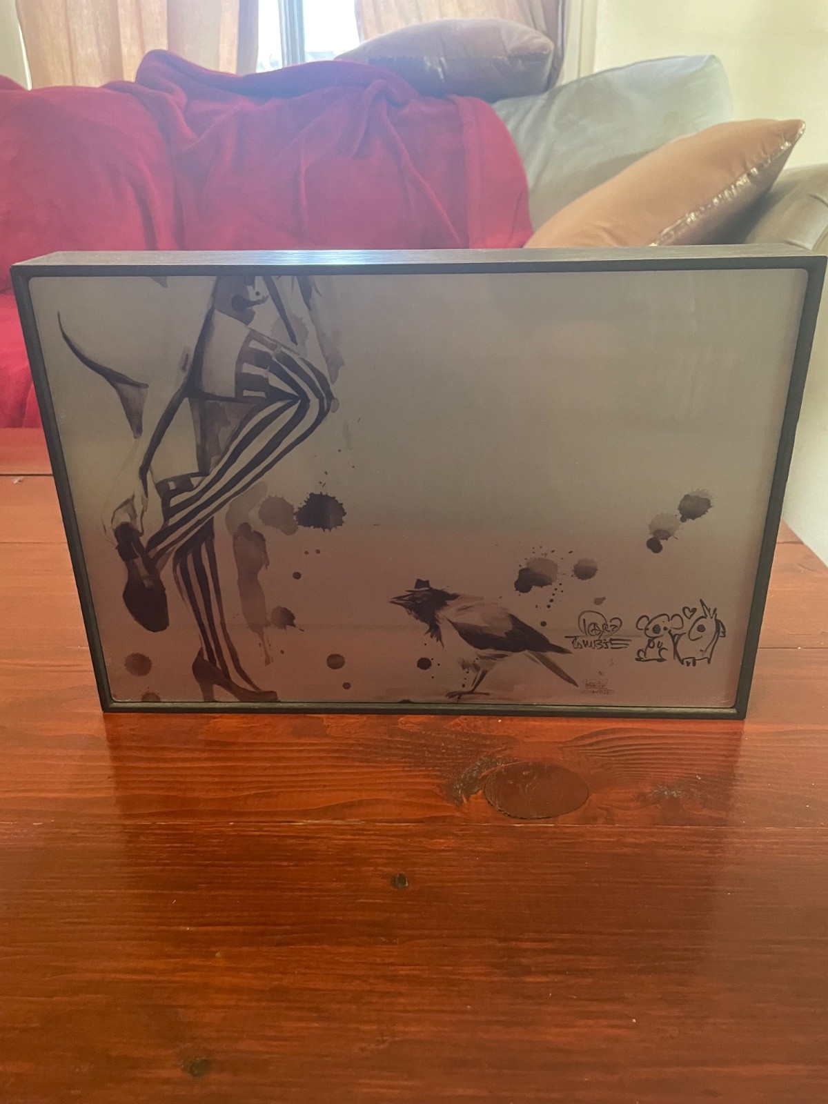Lora Zombie White Stripes Art Box – Signed & Doodled – 8 X 12 inches