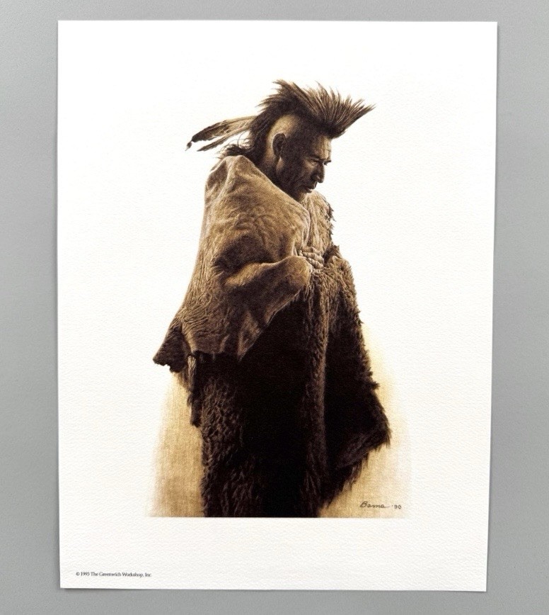 Vintage James Bama Print Pawnee Indian Greenwich Workshop Last of the Mohicans