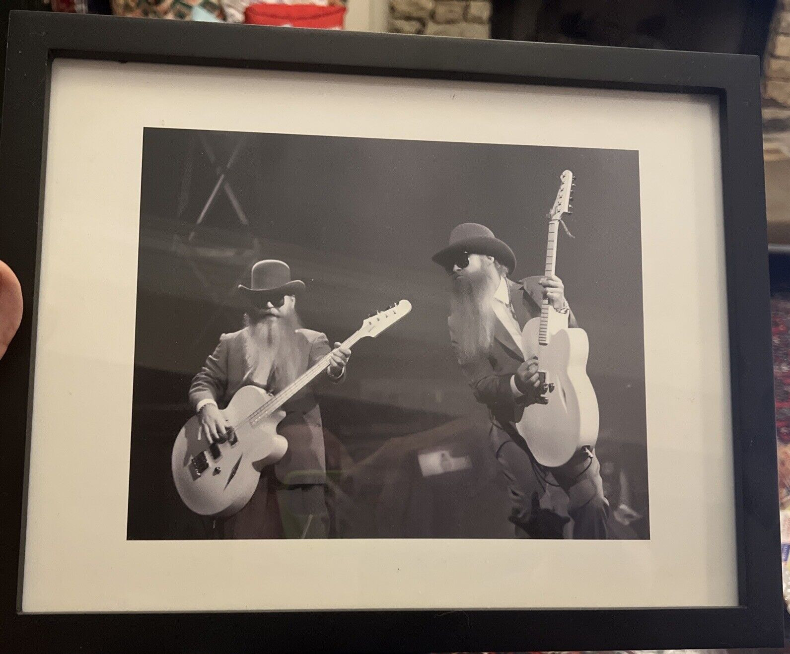 Jimmy Steinfeldt Signed B&W Photo Print 1990 of ZZ Top at Target Center MN