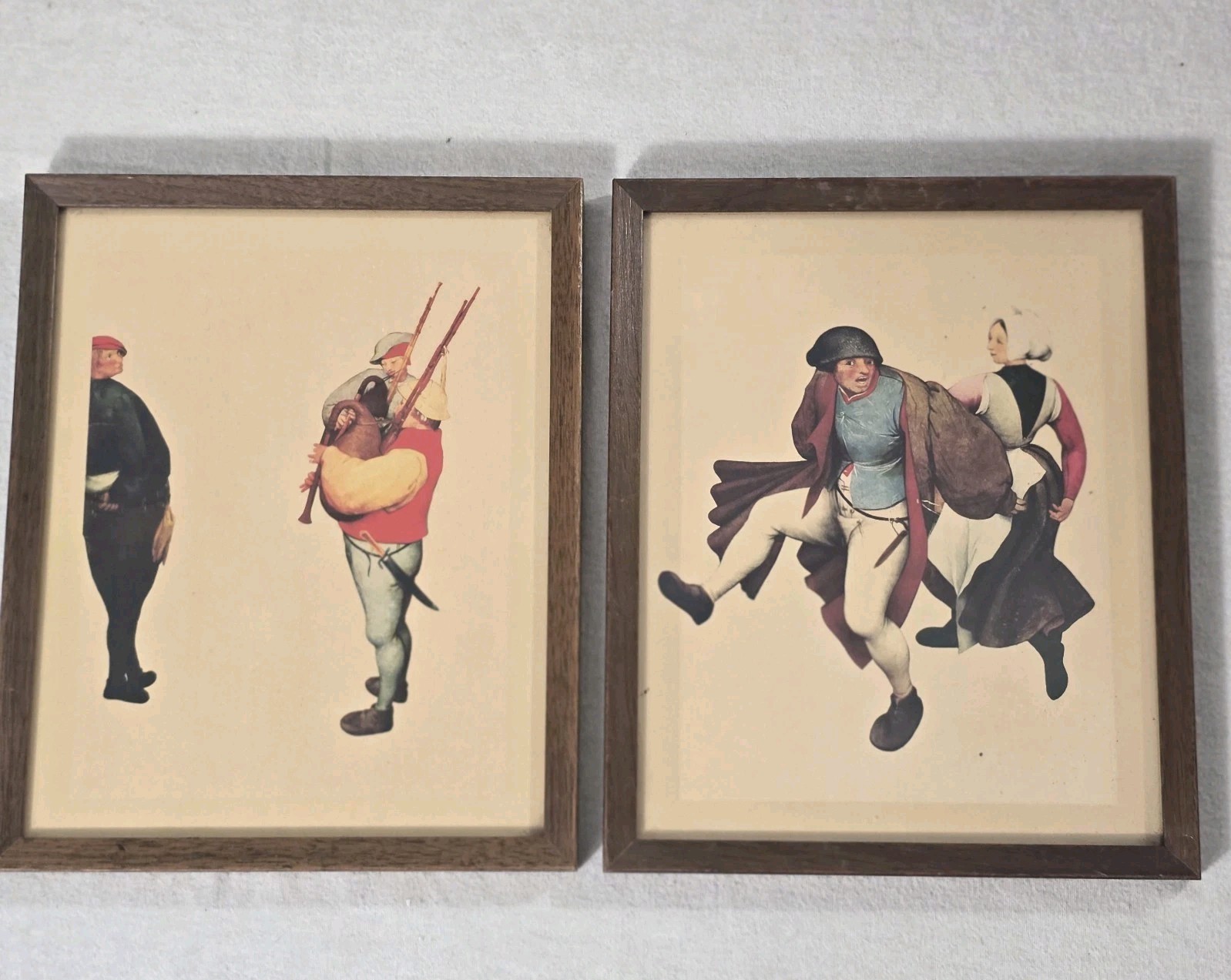 Vintage Medieval Watercolor Merry Makers Wedding Dance Artwork