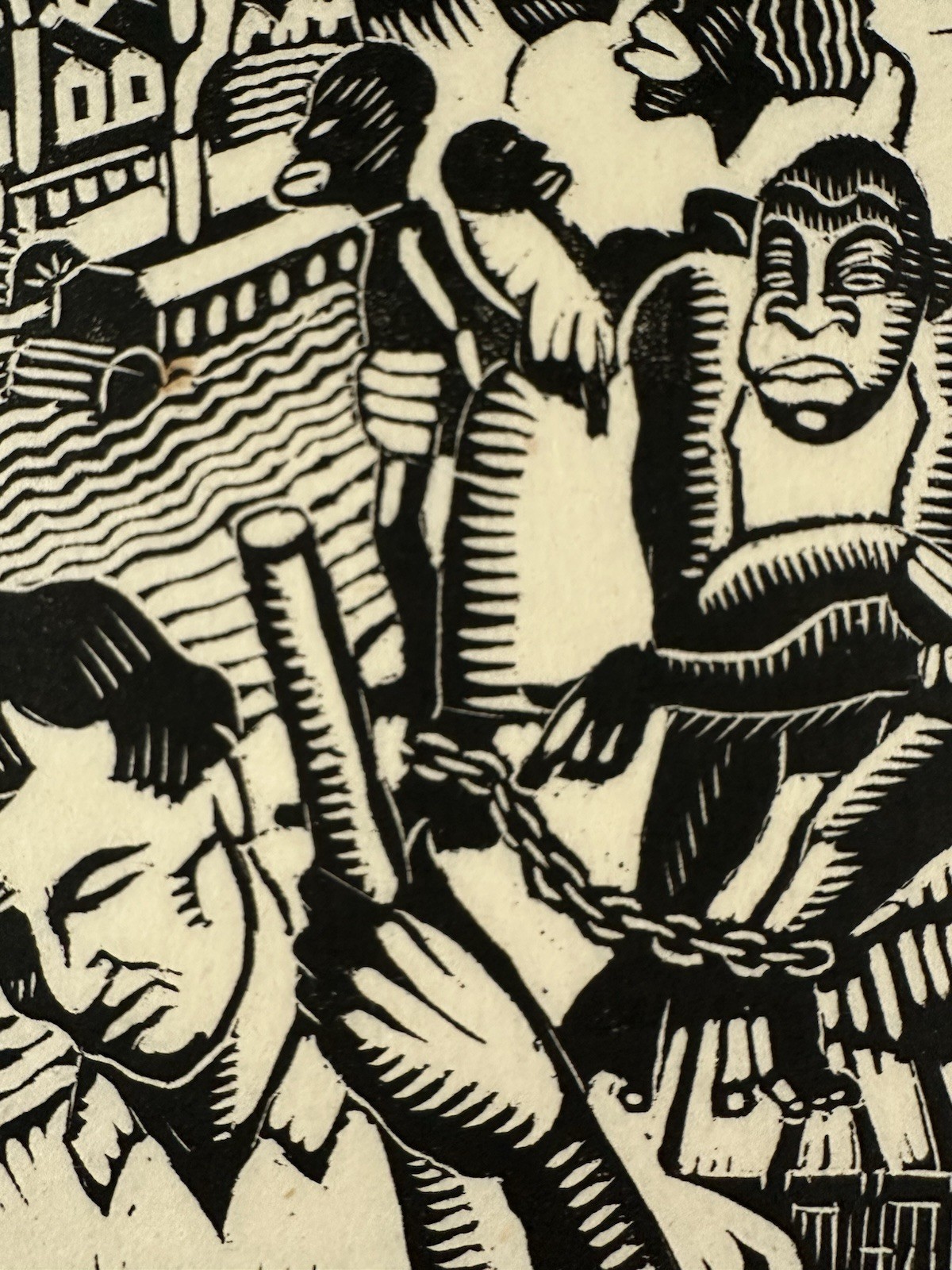 Charles Turzak Original 1933 Lincoln Woodcut Slaves in New Orleans Signed Estate