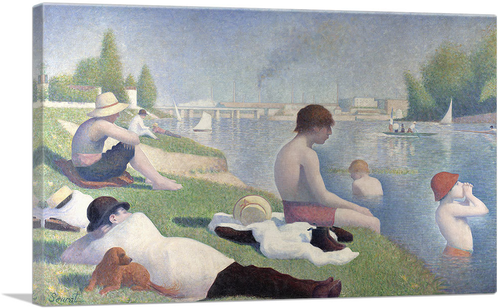 ARTCANVAS Bathers at Asnieres 1884 Canvas Art Print by Georges Seurat