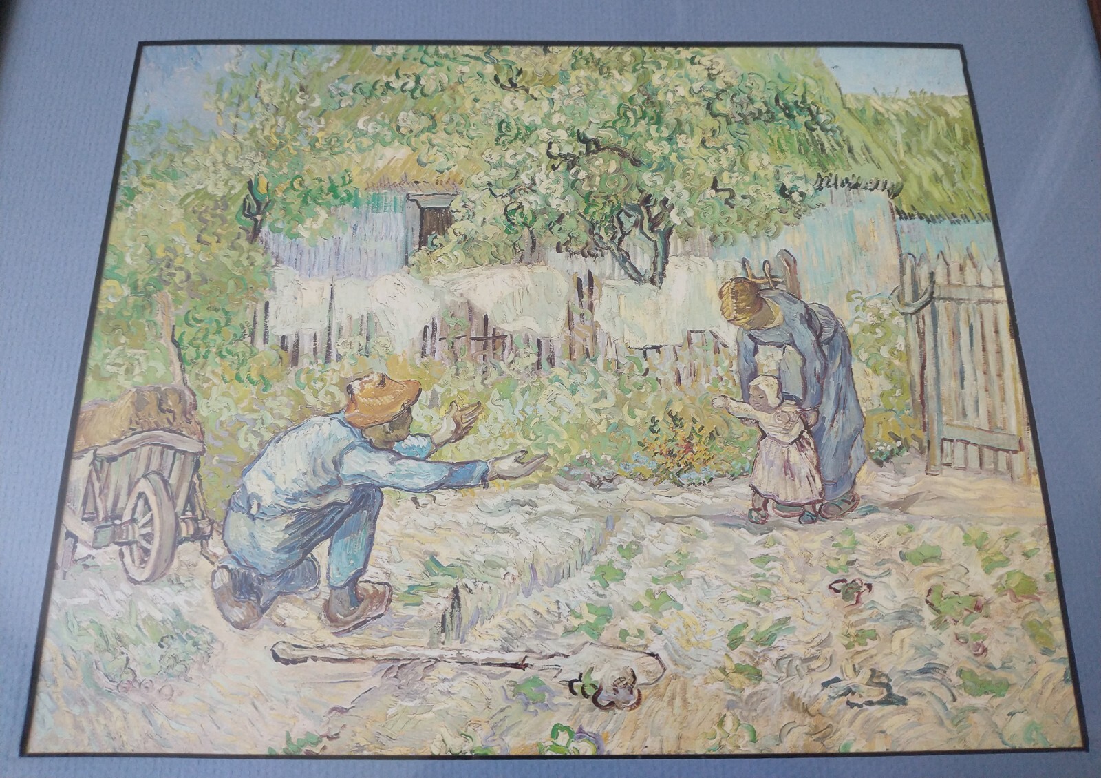 Vincent Van Gogh “First Steps” print, matted & framed, very good condition