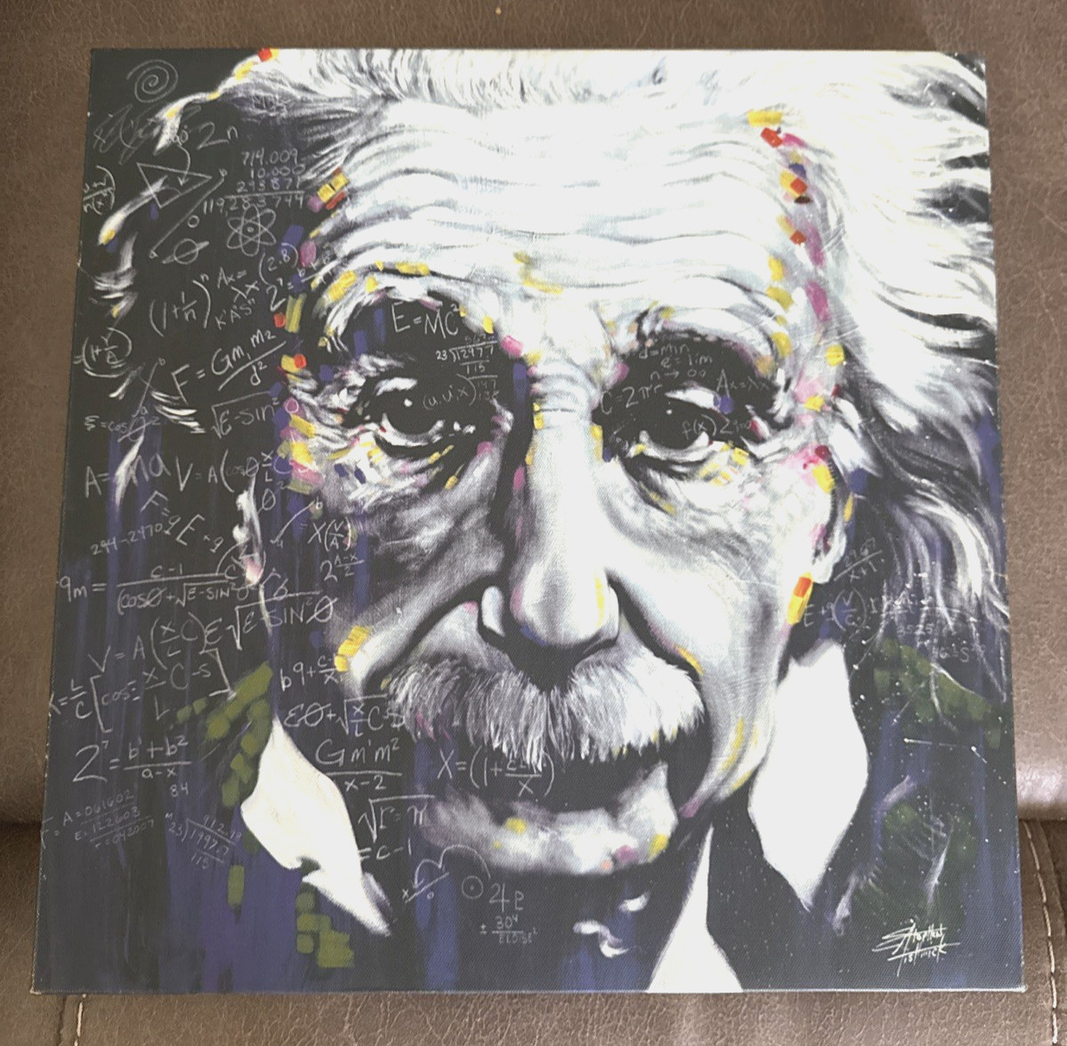 Albert Einstein Canvas Portrait by Stephen Fishwick 12″ x 12″