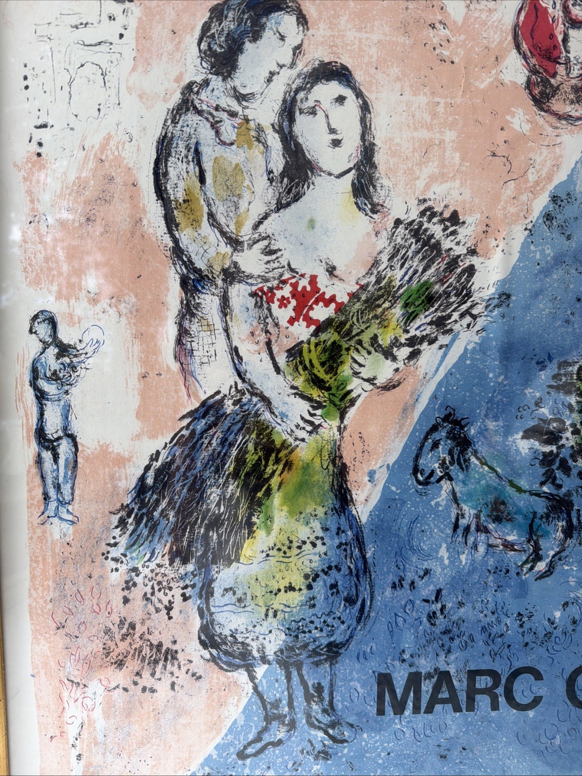 Marc Chagall Four Seasons Chicago 1974 Mourlot France w/ COA 38×26”