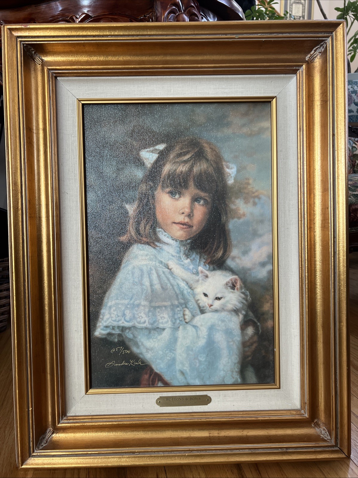 BUTTONS & BOWS LIMITED EDITION 257/500 SIGNED SANDRA KUCK FRAMED NICELY DONE