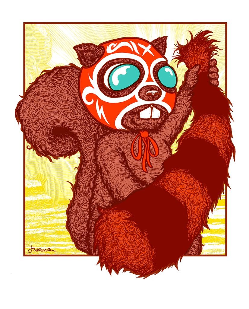 ‘SPOILS OF WAR’ MINI ART PRINT WHITE STOCK LOWBROW ART PRINT BY JERMAINE ROGERS